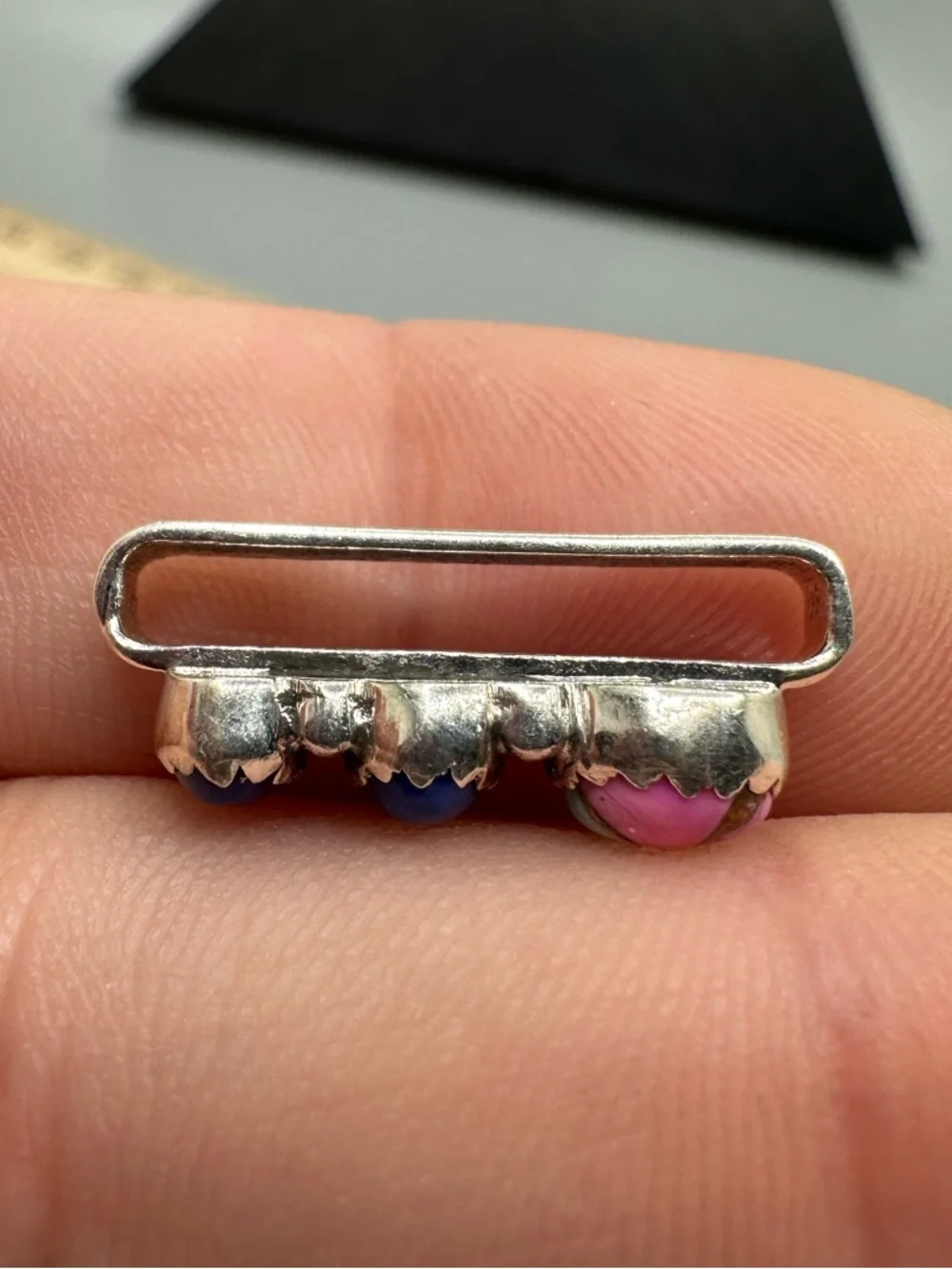 ⌚Cotton Candy Turquoise & Lapis Sterling Silver 925 Watch Band Charm Handmade
